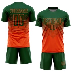 Maillot de football personnalisé orange vert sublimé